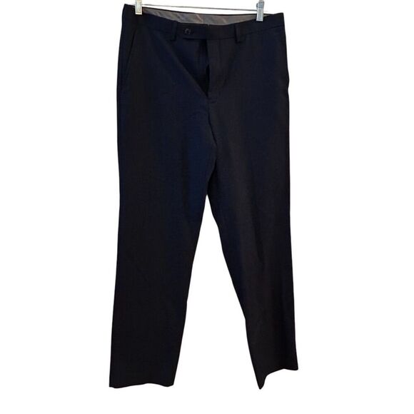 Van Heusen Men's Textured Navy Blue Dress Pants 34x32 Flat Front - Picture 1 of 9